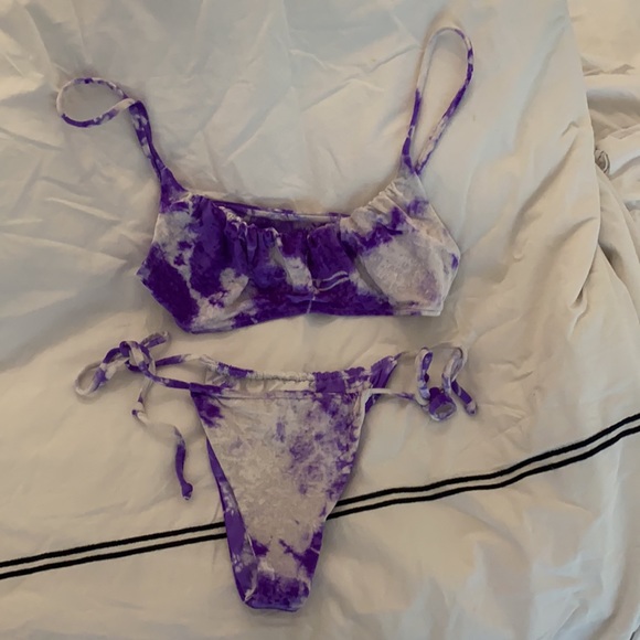 Frankies bikinis liam tie dye purple velvet - Picture 4 of 5